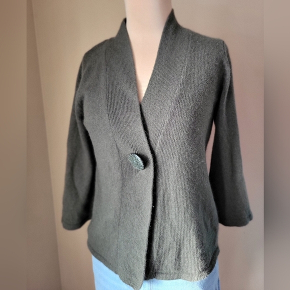 Carole Little Jewelry - Carole Little Olive Green Single Button Cardigan Women's Size Small
